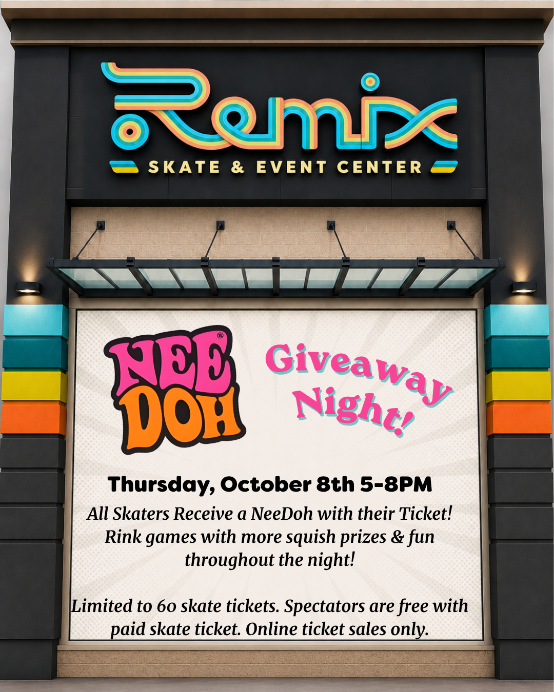 Skating for Squish NeeDoh Skate Night event artwork
